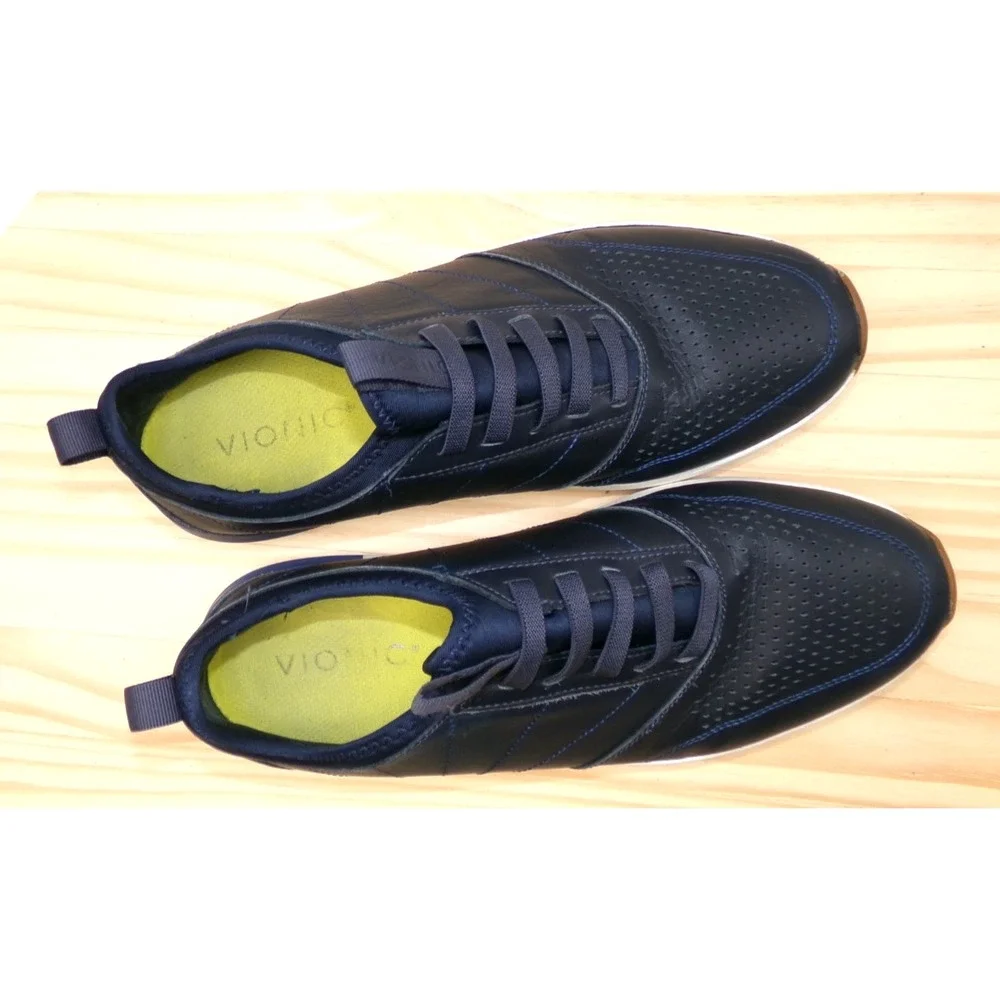 Vionic Trent Slip On Shoes Mens Blue Size 10.5 Casual Comfort Sneaker Leather